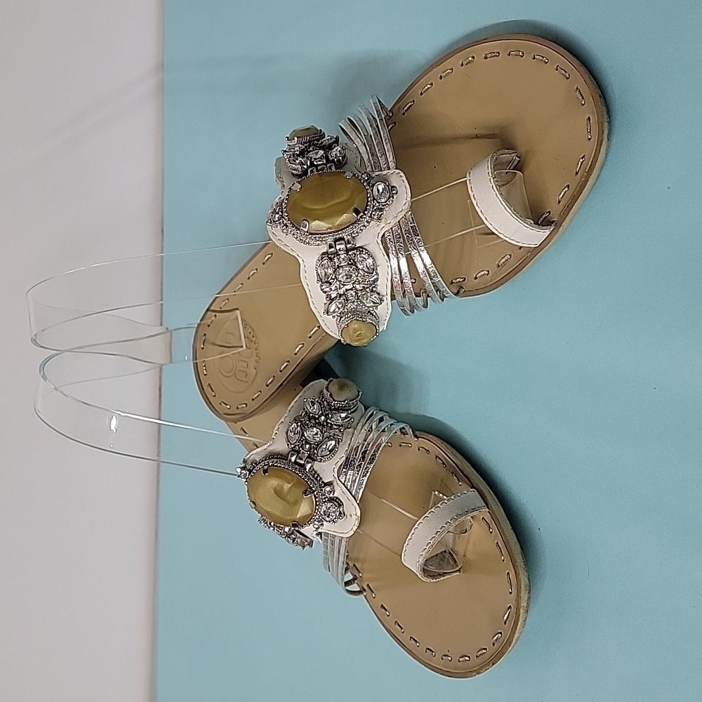 BCBGeneration Jam Jeweled Leather Sandals